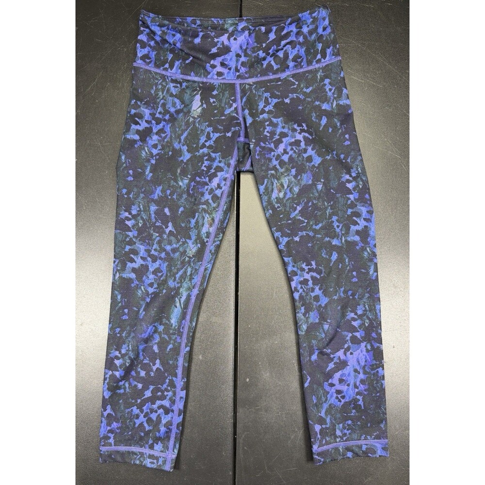 Lululemon Wunder Under Crop size 4 Blue/Black/Purple Leggings/Pants